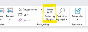 skjermbilde excel