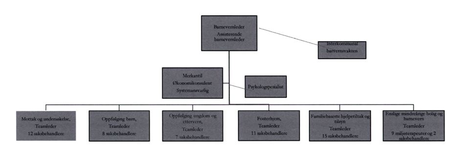 Barnverntjenestenes organisasjonskart Skien kommune