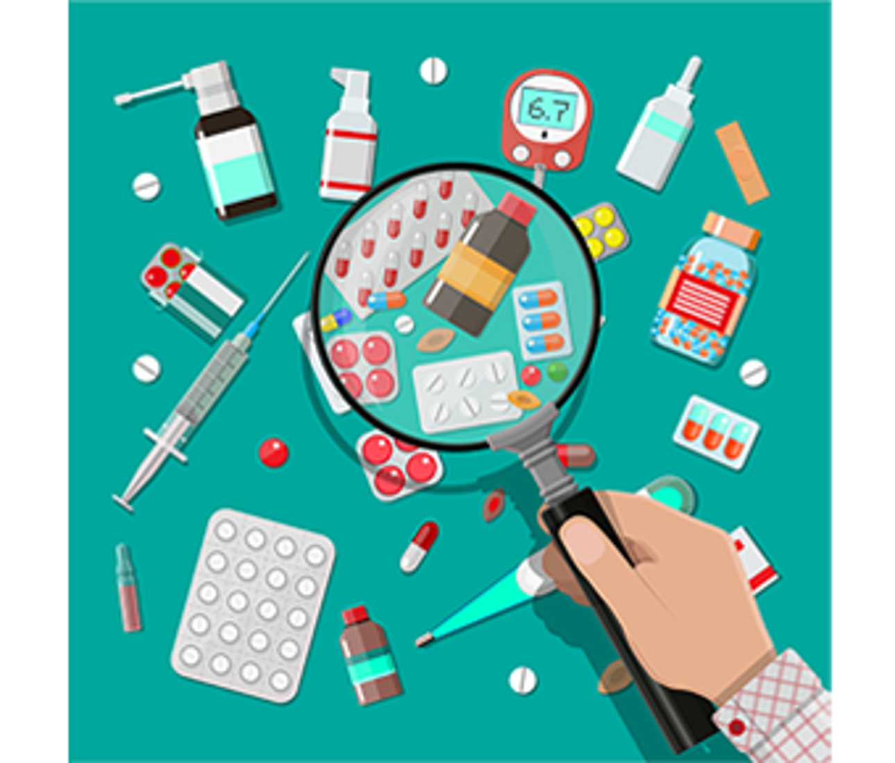 Legemidler og forstørrelsesglass